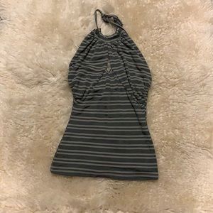 Olive striped halter top